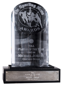 1997-98 Michael Jordan Sporting News NBA Player Of The Year Award Produced By Tiffany & Co.